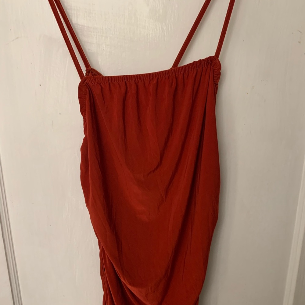 Rust Color Midi Dress